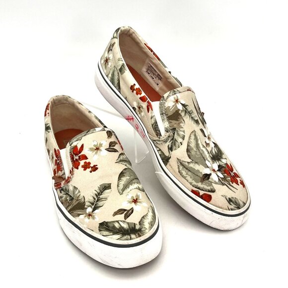 Keds Shoes - Keds Womens Slip-On Floral Canvas Shoes Size 8.5 US Tropical Design Rubber Sole